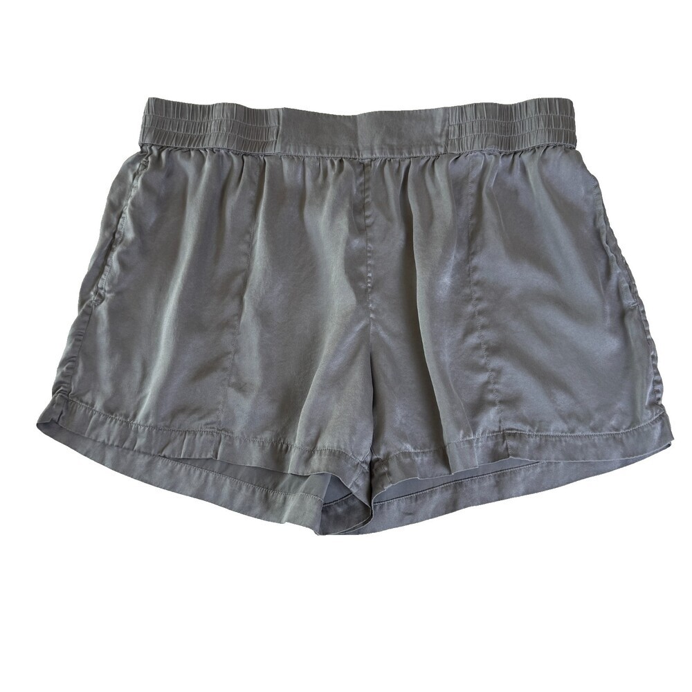 SOMA Sensual 100% Silk Pajama Tap Shorts, Women's Size L, Gray/Silver, Pockets